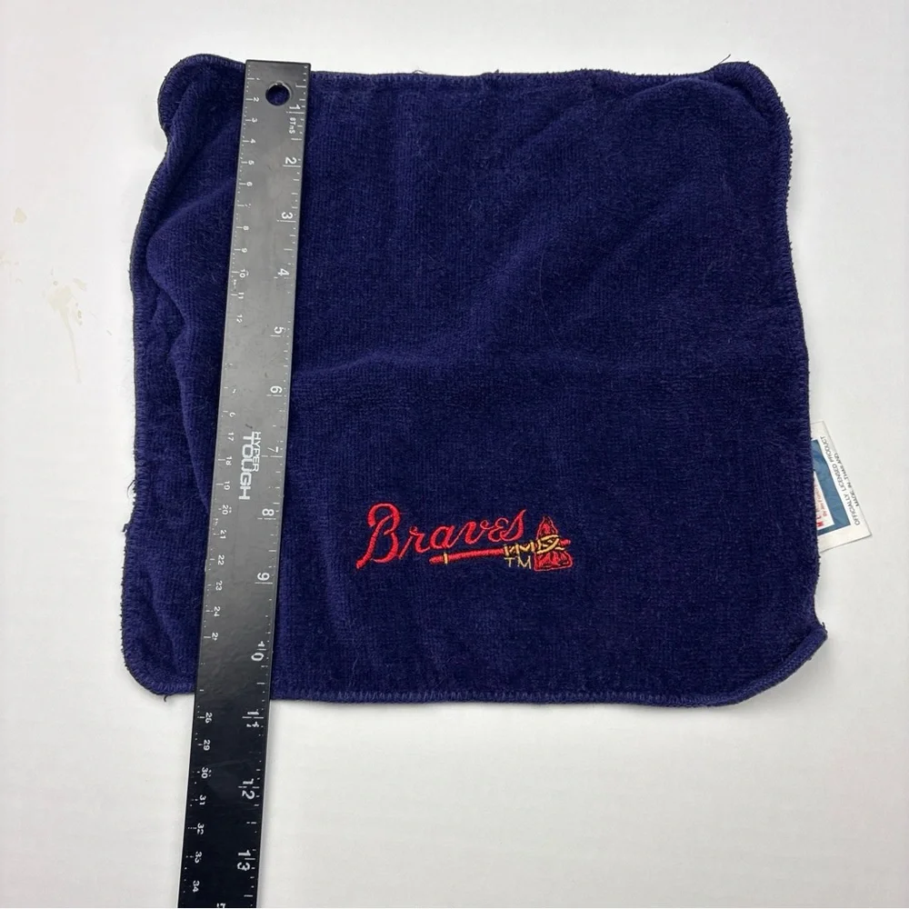 Atlanta Braves Towel Washcloth Embroidered Tomahawk Navy Blue Logo MLB Baseball
